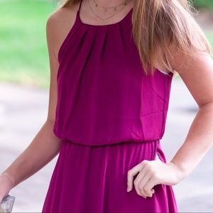 Maroon holter top dress